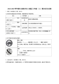 2024-2025学年浙江省杭州市上城区八年级（上）期末语文试卷(含详细答案解析)