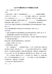 2025年安徽省淮北市中考模拟语文试卷