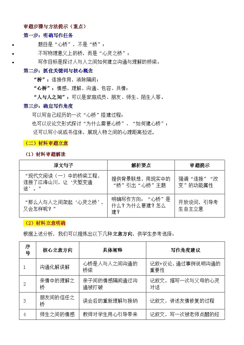 2025年四川德阳 中考真题“心桥:那一座看不见的桥” 审题立意指导与拓展训练-2025年中考语文作文真题解析与导写第2页