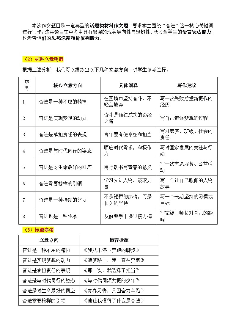 2025年四川遂宁 中考真题“奋进:奔向光的方向” 审题立意指导与拓展训练-2025年中考语文作文真题解析与导写第3页