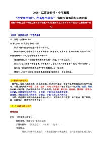 2025年江苏连云港 中考真题“在文字中远行，在孤独中成长” 审题立意指导与拓展训练（有答案））-2025年中考语文作文真题解析与导写