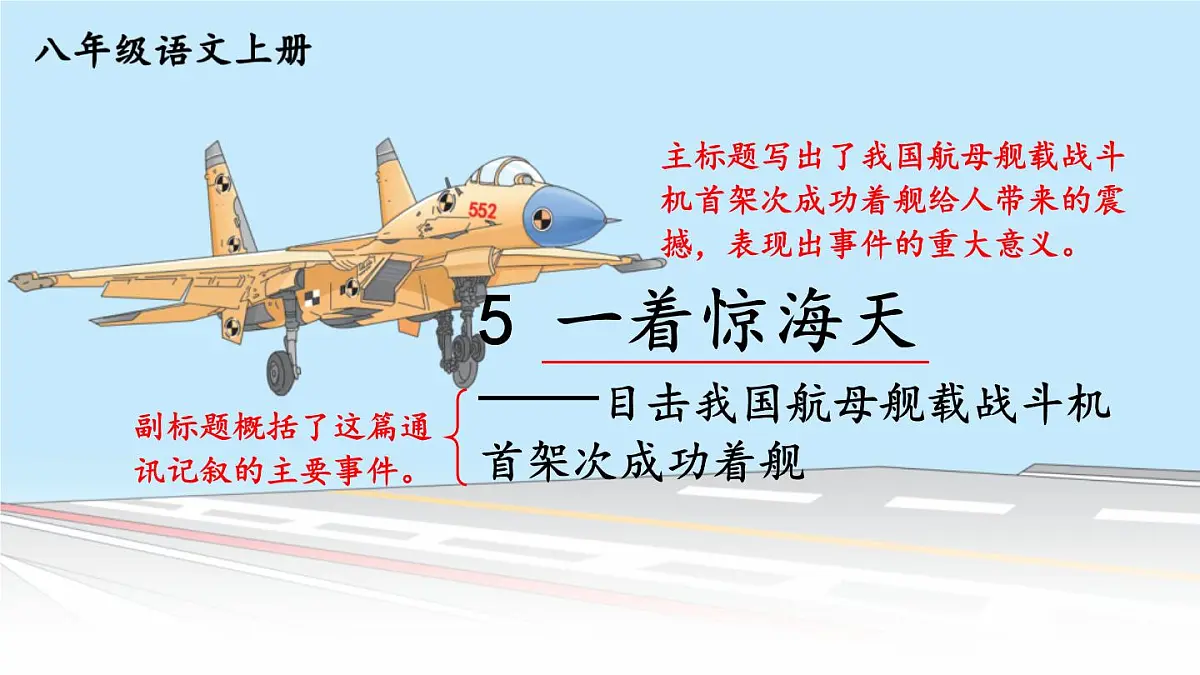 新人教部编版八年级语文上册 第一单元5 一着惊海天 课件第1页