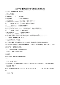 2025年安徽省安庆市中考模拟语文试题（含答案）(二)