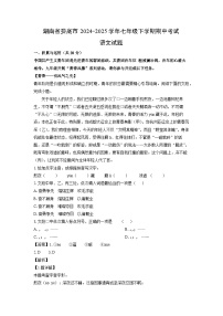 湖南省娄底市2024-2025学年七年级下期中考试语文试卷（解析版）