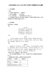 上海市崇明区2024-2025学年七年级下学期期末语文试题（含答案）