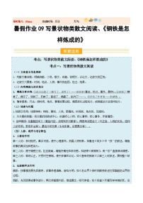 暑假作业09 写景状物散文閱讀、名著閱讀《钢铁是怎样炼成的》练习（原卷+解析）-【暑假分层作业】2025年八年級語文暑假培优练（统编版）