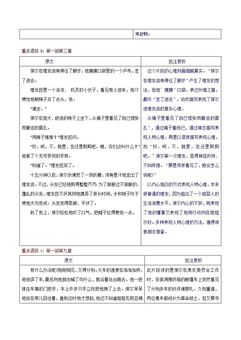 第06講一《鋼鐵是怎樣煉成的》重點語段賞析批注（學案）第3頁