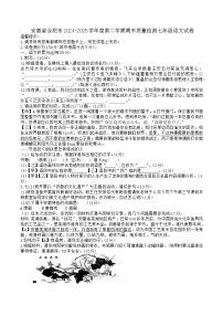 安徽省合肥市2024-2025学年度第二学期期末质量检测七年级语文试卷(含答案)
