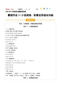 暑假作业11 小说阅读、积累运用综合训练-【暑假分层作业】2025年八年级语文暑假培优练（统编版）