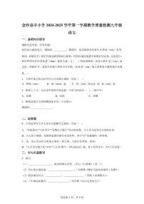 贵州省毕节市金沙县2024~2025学年九年级上学期期末语文试题(含解析)