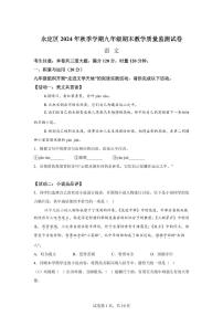湖南省张家界市永定区2024~2025学年九年级上学期期末语文试题（含解析）