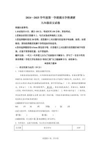 江苏省宿迁地区2024~2025学年九年级上学期期末语文试题（含解析）