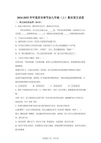 重庆市奉节县2024~2025学年九年级上学期期末语文试题（含解析）