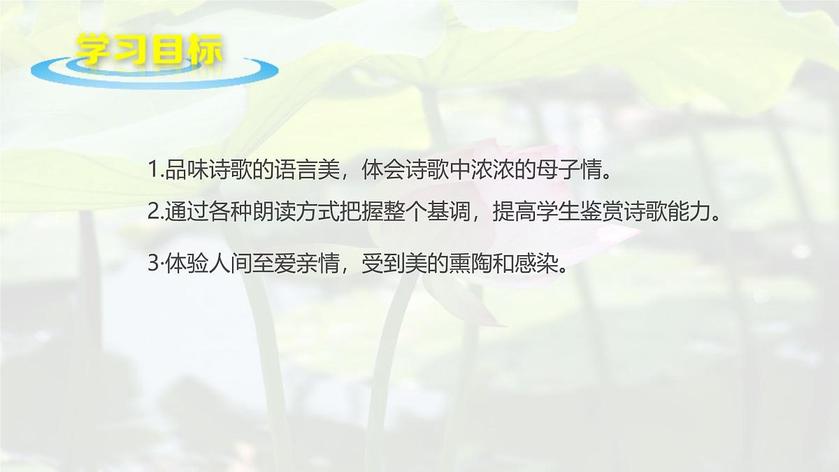 统编版七年级语文上册课件第7课《散文诗二首-荷叶 母亲》第3页