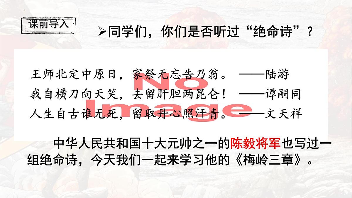 统编版七年级语文上册教学课件《第15课 梅岭三章》第1页