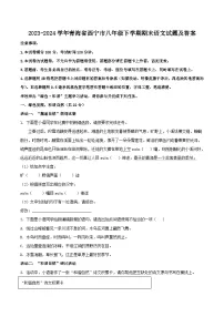 2023-2024学年青海省西宁市八年级下学期期末语文试题及答案