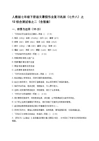 人教版七年级下册语文暑假作业复习巩固（七升八）之12综合测试卷之二（含答案）