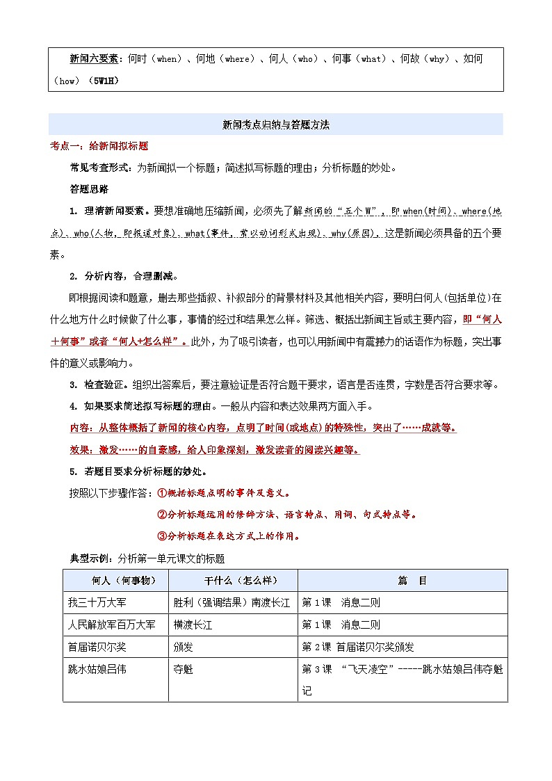 七升八语文衔接点08 新闻专题阅读(解释)2025年暑期七升八语文衔接 统编版第3页