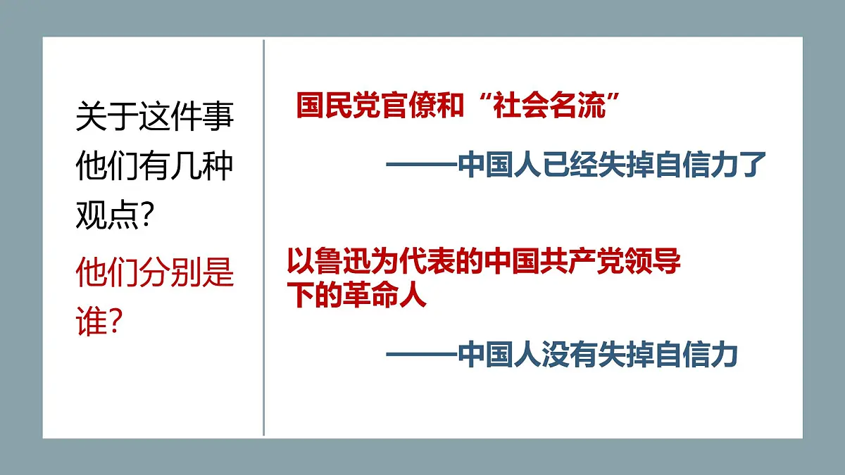 部编语文九上第五单元同步课件第18课-中国人失掉自信力了吗-课件第4页