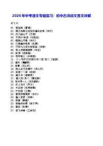 2026年中考语文专题复习：初中古诗词文言文详解 学案