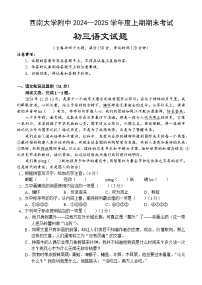 重庆市西南大学附属中学校2024-2025学年九年级上学期期末语文试卷（含答案）