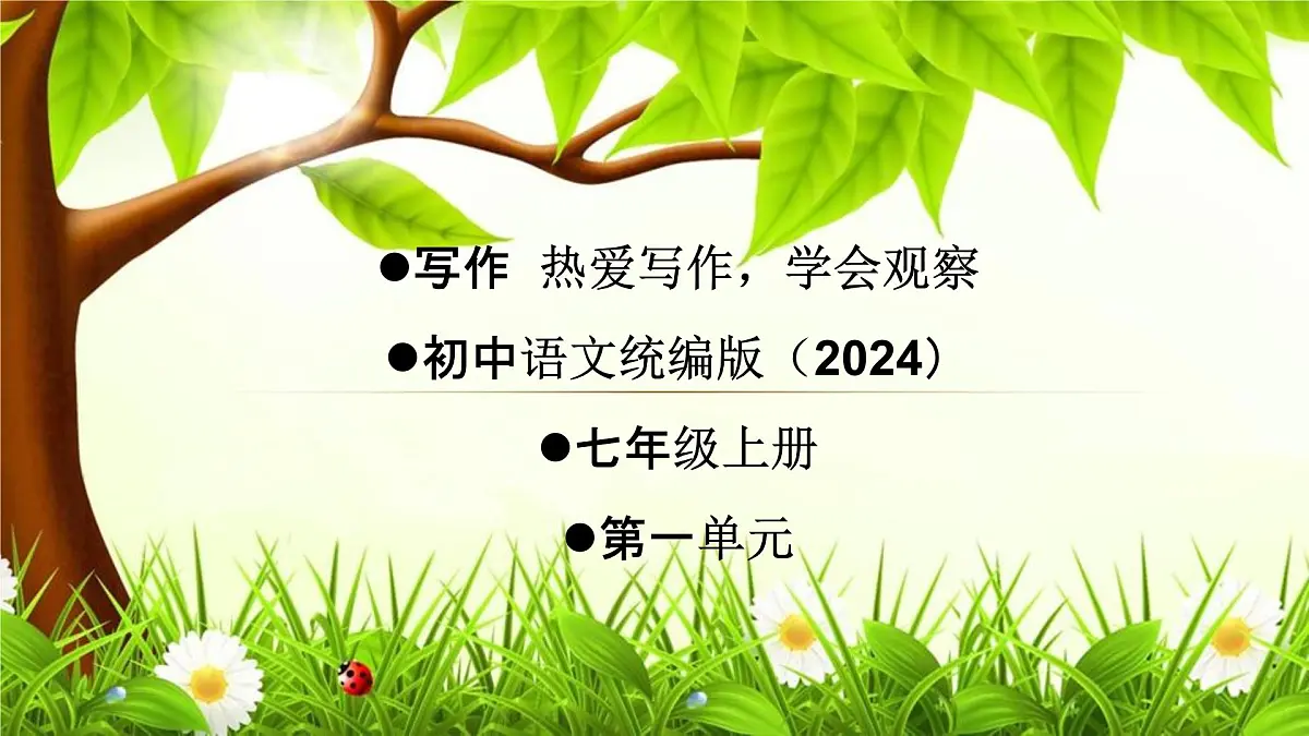 初中语文统编版(2024)七年级上册 第一单元写作 热爱写作,学会观察 教学课件第1页