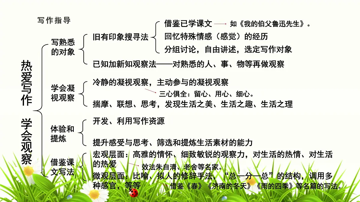 初中语文统编版(2024)七年级上册 第一单元写作 热爱写作,学会观察 教学课件第6页