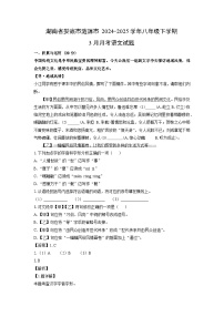 湖南省娄底市涟源市2024-2025学年八年级下学期3月月考语文试卷（解析版）