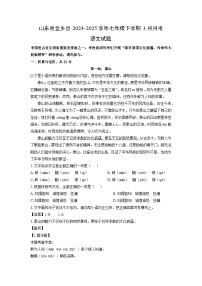 山东省金乡县2024-2025学年七年级下学期3月月考语文试卷（解析版）