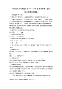 河南省平顶山市宝丰县2024-2025学年七年级下学期期末考试语文试卷(解析版)