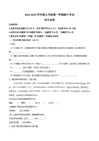 【9语期中】合肥市第三十八中学2024-2025学年九年级上学期期中语文试题