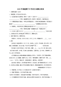 2025年福建厦门中考语文试题及答案