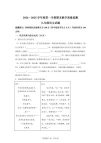 2024~2025学年安徽省宣城市九年级上学期期末语文试卷