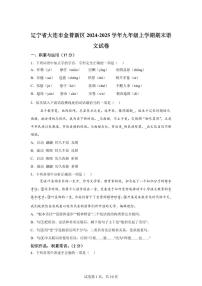 2024~2025学年辽宁省大连市金普新区九年级上学期期末语文试卷