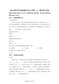 2024~2025学年青海省西宁市九年级上学期期末语文试卷