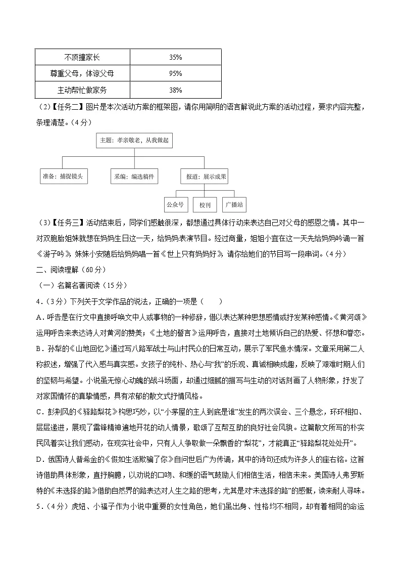 江苏省扬州市宝应县2024-2025学年七年级下学期6月期末考试语文试卷第2页