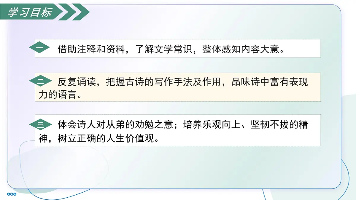 部编版语文八年级上册 课外古诗词诵读 赠从弟 同步课件第3页