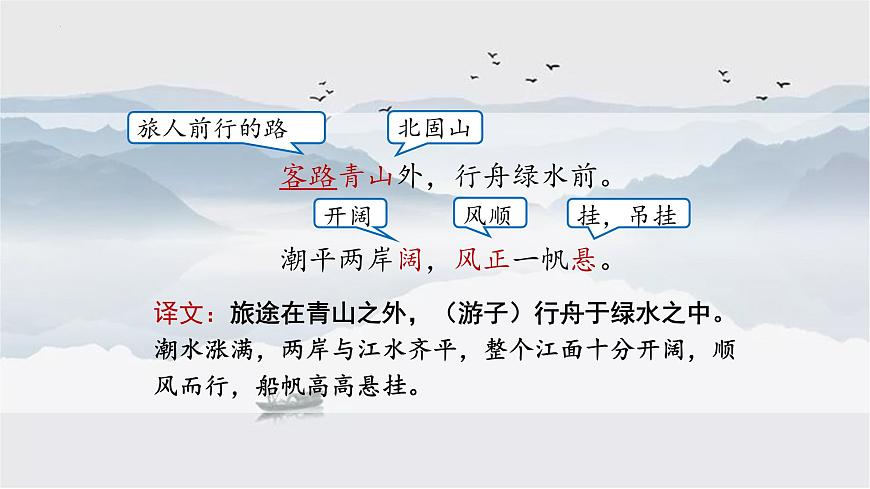 人教部編版語(yǔ)文七年級(jí)上冊(cè)2025-2026學(xué)年度第一單元《次北固山下》課件第8頁(yè)