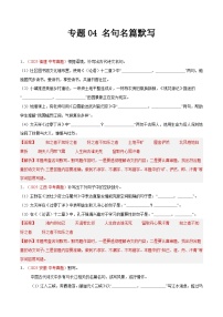 2025年中考语文真题分类汇编(全国通用)专题04 名句名篇默写(第1期)(解析版)