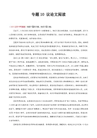 2025年中考语文真题分类汇编(全国通用)专题10 议论文阅读(全国通用)(原卷版)