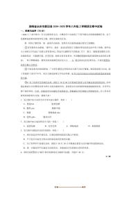 2024~2025学年湖南省永州市新田县八年级上语文期中试卷