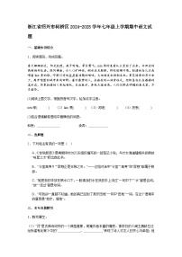 浙江省绍兴市柯桥区2024-2025学年七年级上学期期中语文试题(含答案)