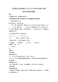 江西省吉安市永新县2024-2025学年七年级下学期期末考试语文试题（解析版）