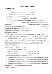 广东省梅州市2025年九年级上学期语文月考试卷附答案