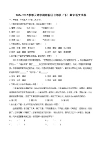 2024-2025学年天津市滨海新区七年级（下）期末语文试卷（含详细答案解析）