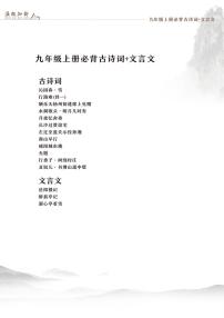人教版九年级上册语文期末专项练习古文+文言文知识点汇总