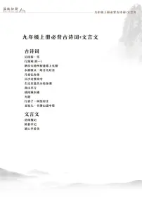 人教版九年级上册语文期末专项练习古文+文言文知识点汇总