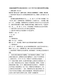 河南省南阳市方城县校联考2025年中考三模考试语文试卷（解析版）