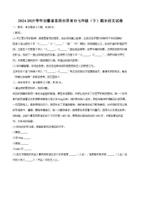 2024-2025学年安徽省阜阳市界首市七年级(下)期末语文试卷(含详细答案解析)