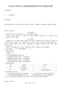 2025年上海徐汇区上海市南洋模范初级中学中考三模语文试卷（有答案解析）